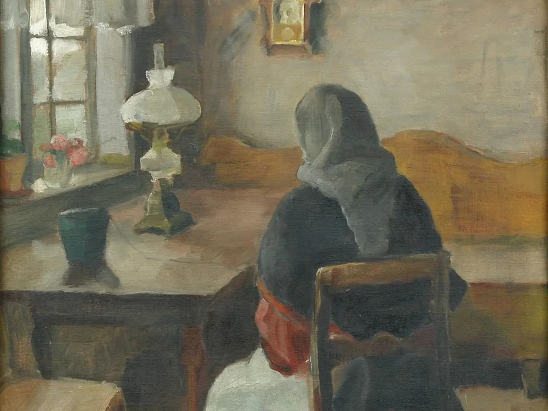 1897-Nanna Levison - Interno con donna